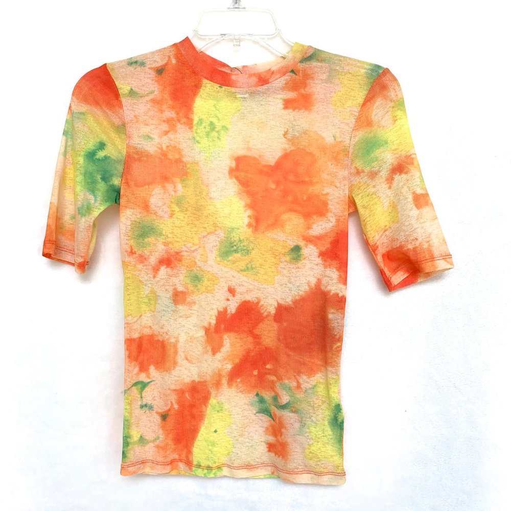 Topshop Semi-Sheer Tie Dye Tee